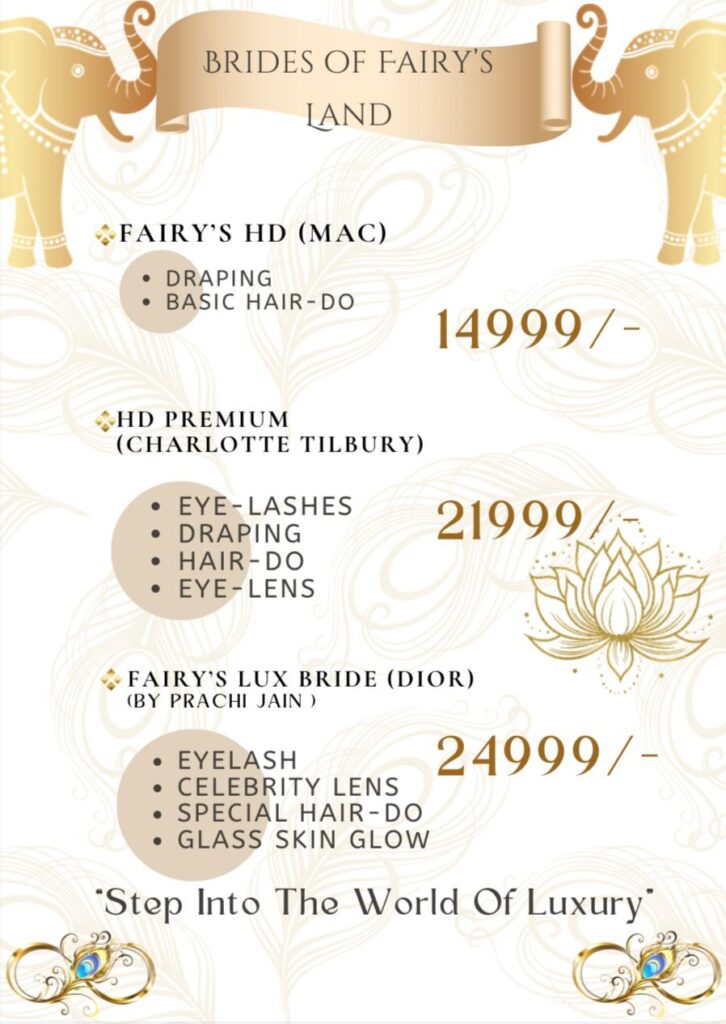 studio services pricelist