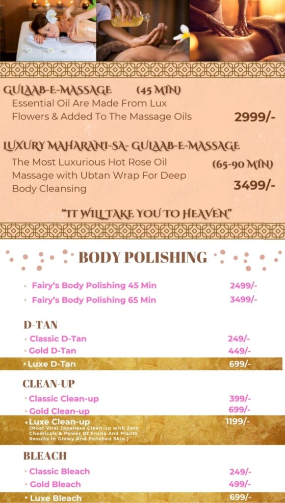 studio services pricelist