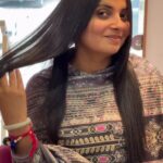 healthy ,straight , silky hair of women showing with happiness on face