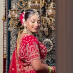 elegant posing of women wearing bridal wear