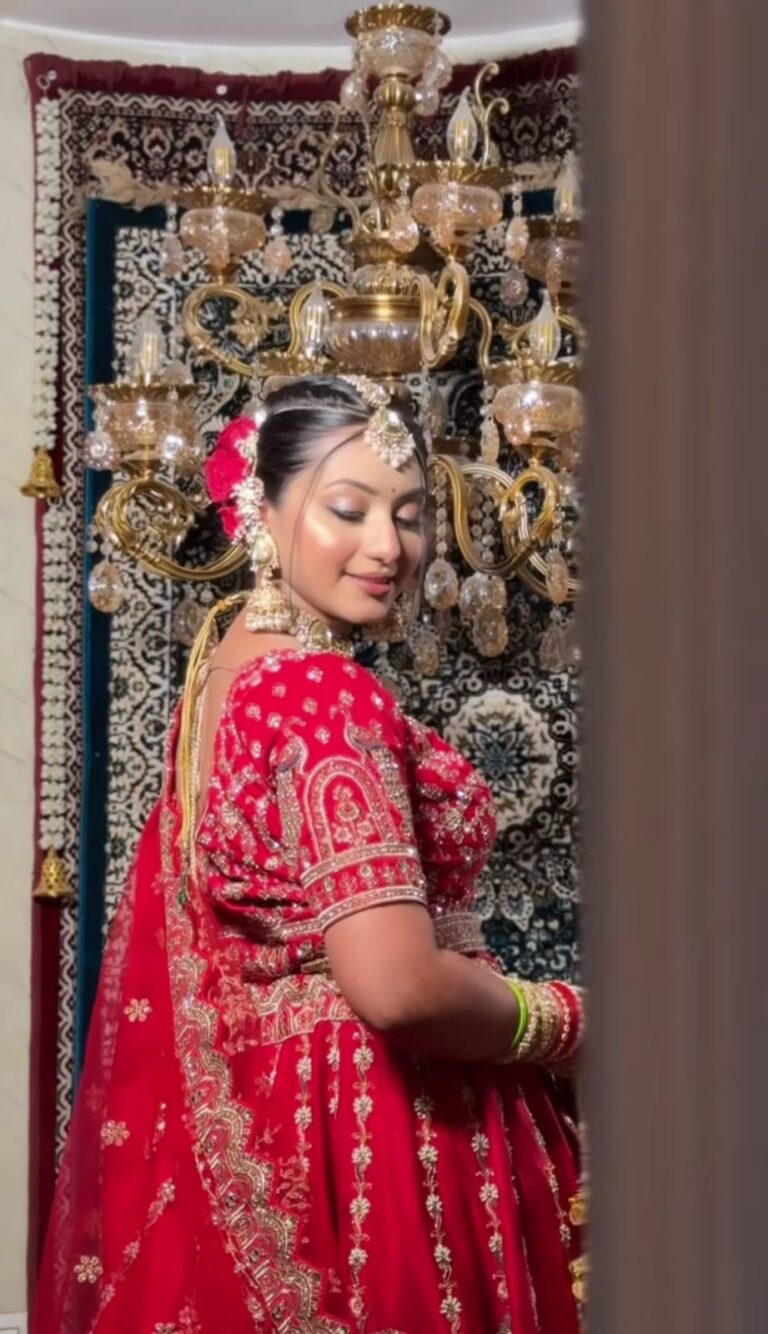 elegant posing of women wearing bridal wear
